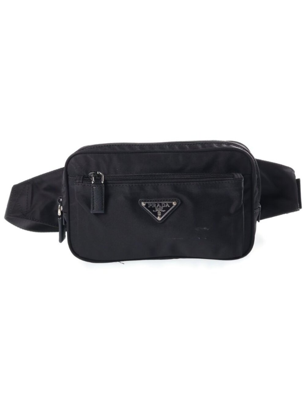 Prada Re-Nylon Saffiano Leather Belt Shoulder Bag Black